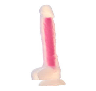 RADIANT SOFT SILICONE GLOW IN THE DARK DILDO LARGE PINK